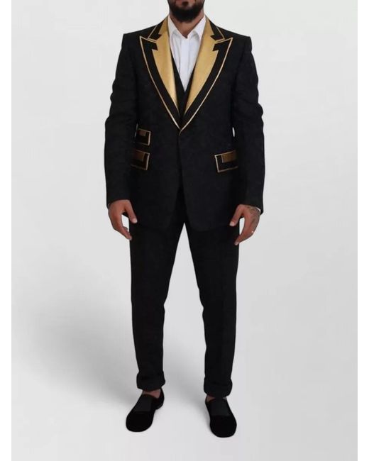 Dolce & Gabbana Black Silk Slim-Fit Tuxedo Suit for men