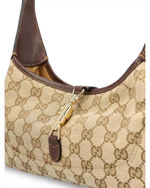 Gucci Natural Jackie 1961 Medium Fabric Clutch Bag