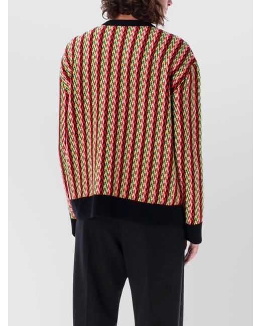 Lanvin Blue Chevron Motif Jumper for men