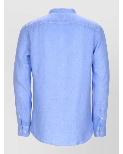 120% Lino Blue Linen Shirt for men