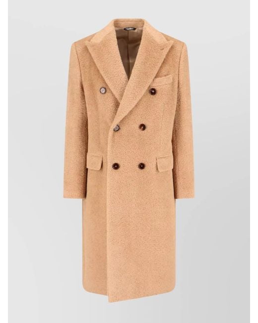 Dolce & Gabbana Natural Double-Breasted Coat for men