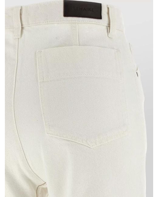 Lemaire White Cotton High-Rise Straight-Leg Wide-Leg Jeans