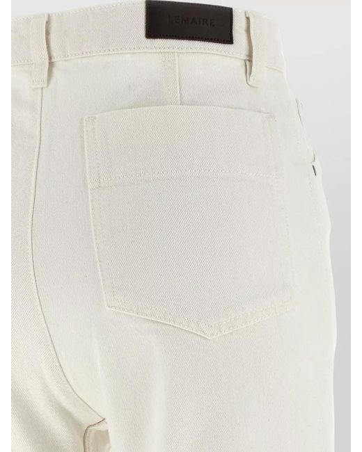 Lemaire White Twisted Cut Trousers Belt Loops And Pockets