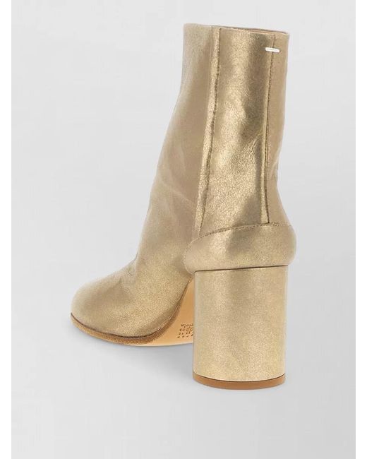 Maison Margiela Natural Tabi Ankle Pumps Block Heel Metallic