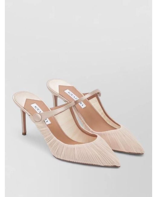 Aquazzura Pink Pumps Open Back Pointed Toe Stiletto Heel