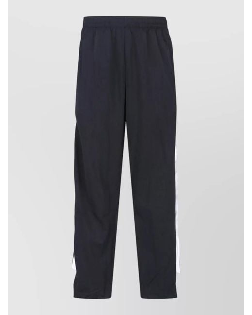 Adidas Blue Straight Trousers Striped Leg Detail Pockets for men