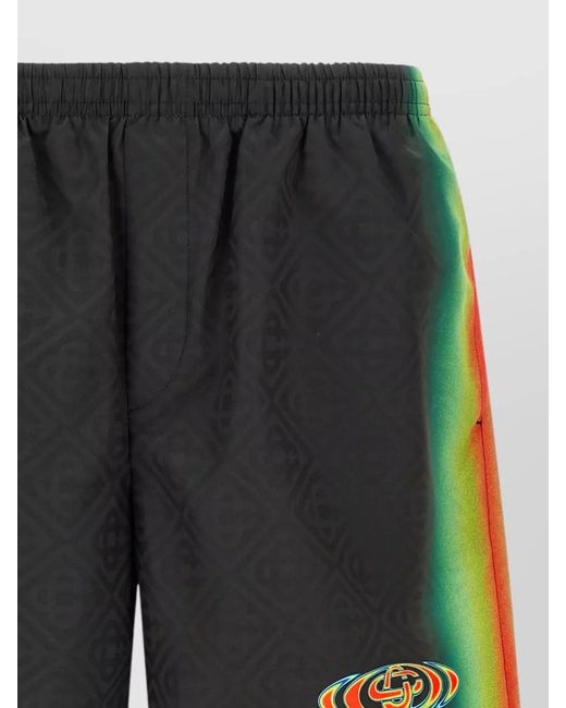 Casablanca Black Logo-Jacquard Swim Shorts for men