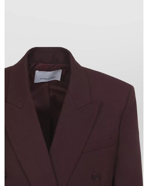 Frankie Shop Purple Monterey Structured Wool Single Breasted Blazer