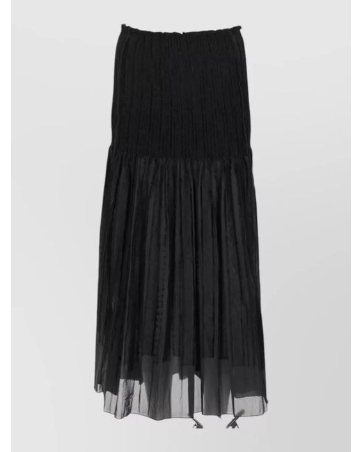 Paloma Wool Black Long Lupe Skirt Lightweight Sheer Tiers