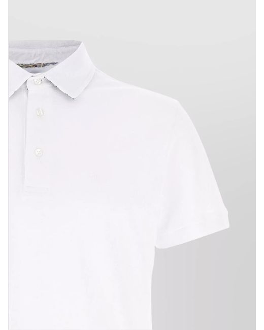 Etro White Cotton Short-Sleeve Polo Shirt for men