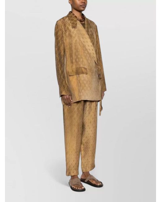 Uma Wang Natural Floral-Print Fitted Jacket