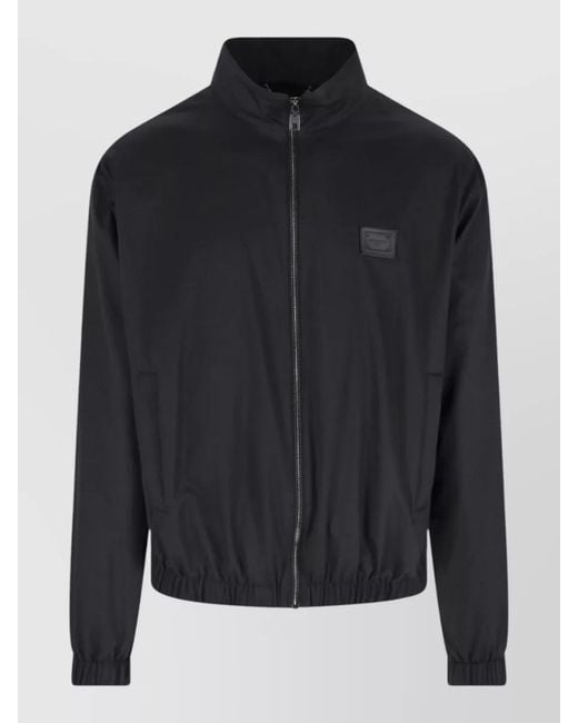 Dolce & Gabbana Black Lightweight Coat Casual Style Side Pockets for men