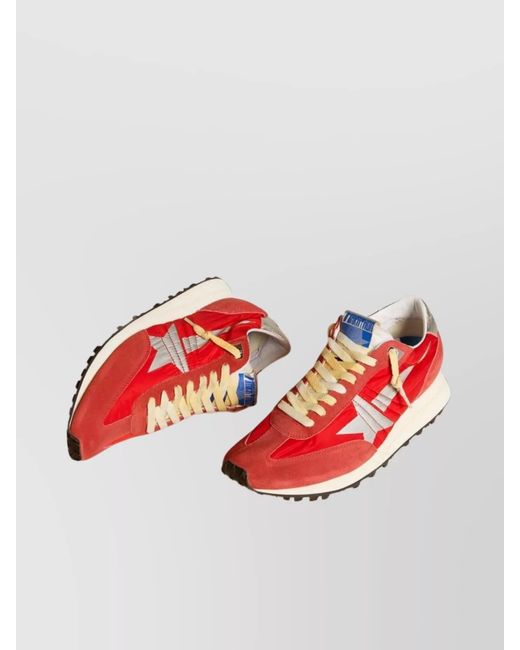 Golden Goose Deluxe Brand Red Leather Low-Top Sneakers