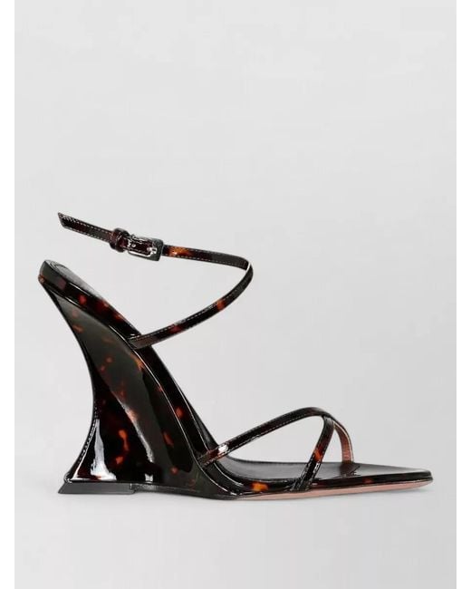 Paris Texas Black Nina Wedge Sandal Patent Cross Straps