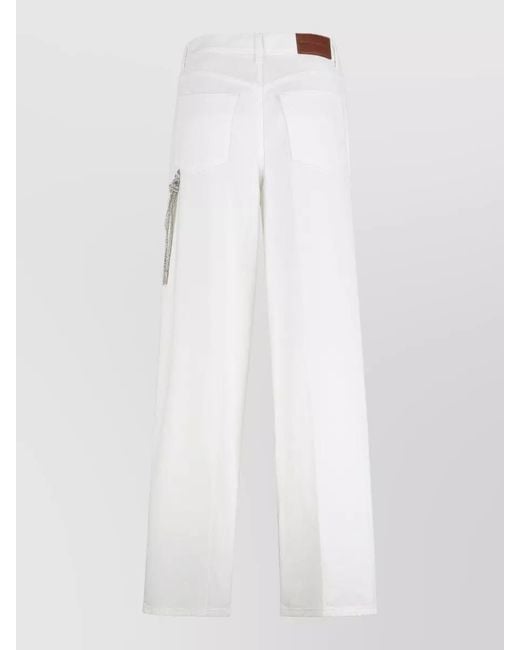 Pinko White Lauryn High Waist Wide Leg Jeans