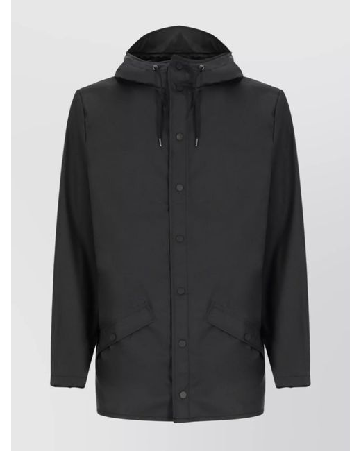 Rains Black Hooded Jacket for men