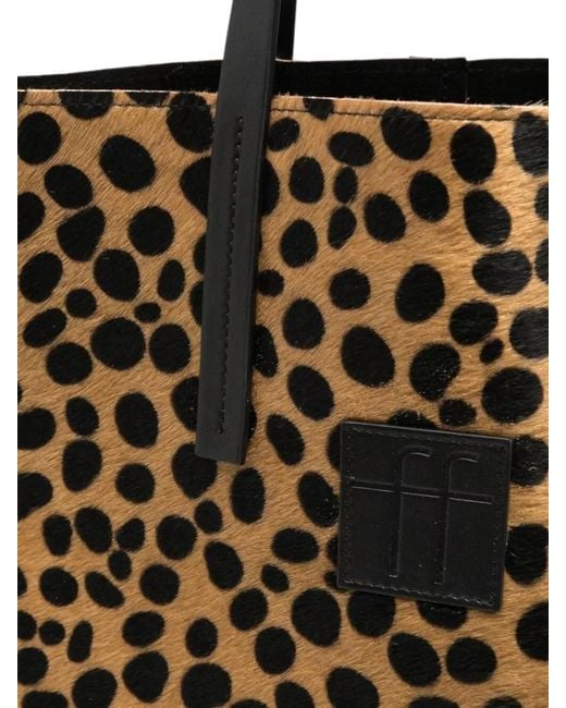 Forte_forte Natural Leather Leopard-Print Tote Bag