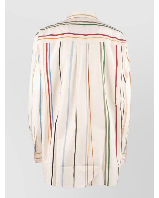 Paul Smith Natural Striped Shirt Collared Neck Long Sleeves