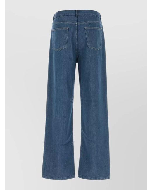 A.P.C. Blue Aaron Wide Leg Denim Jeans Five Pocket for men