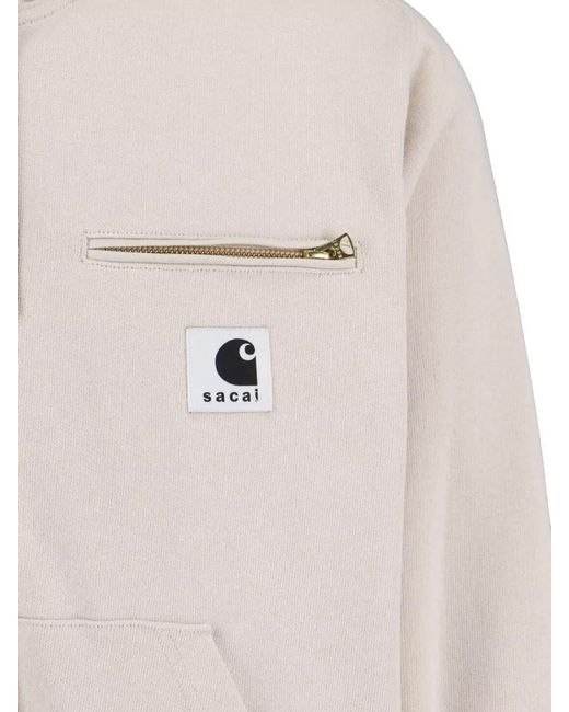 Sacai Natural Hooded Jacket Tone Hardware Pockets for men