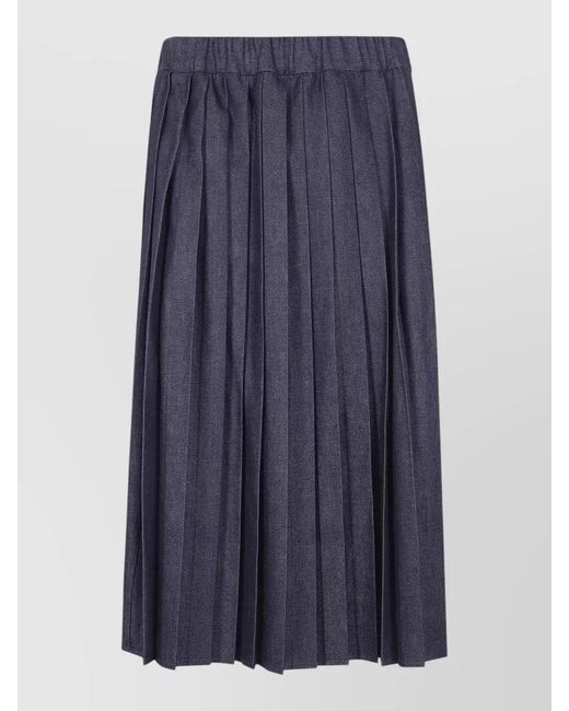 Jil Sander Black Denim Midi Skirt Round Cut Pockets