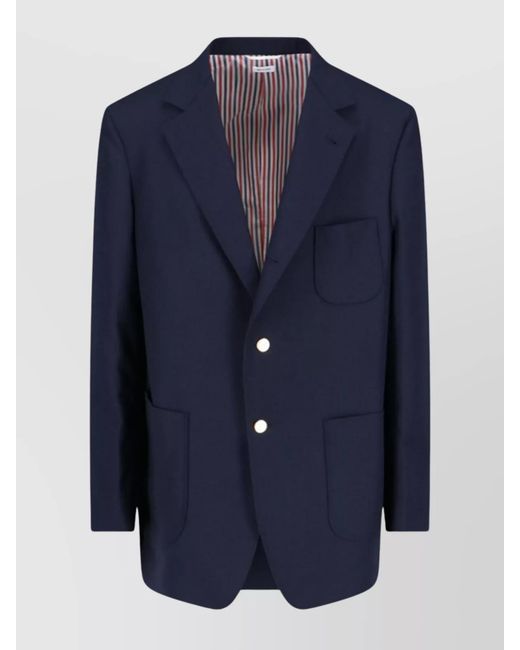 Thom Browne Blue Wool Blazer for men