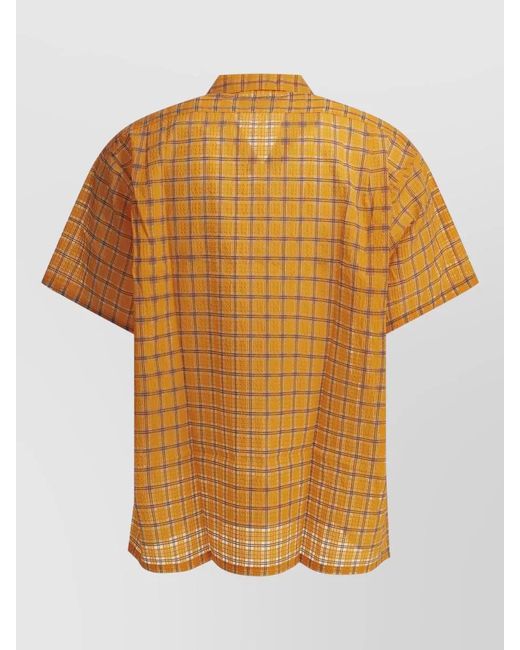 Beams Plus Yellow Plaid Short-Sleeve Shirt for men