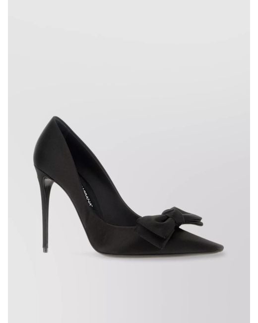 Dolce & Gabbana Black Silk Satin Pointed-Toe Pumps