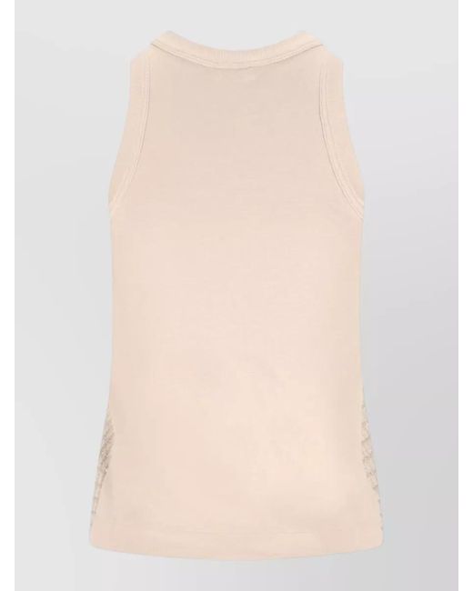 Brunello Cucinelli Natural Cotton Sleeveless Ribbed Tank Top
