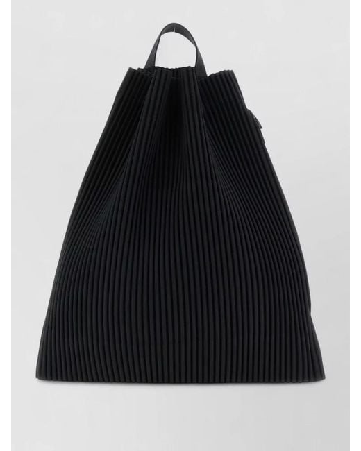 Homme Plissé Issey Miyake Black Pleated Tote Bag Shoulder Strap Handle for men