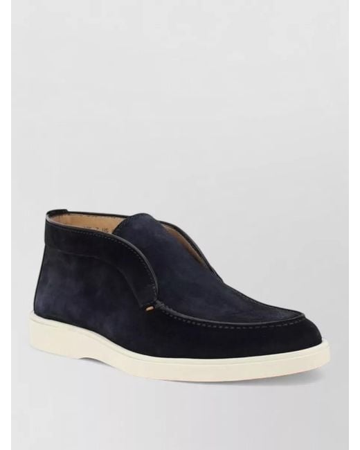 Santoni Blue Leather Loafers for men