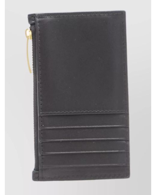 Bottega Veneta Gray Leather Zipped Cardholder