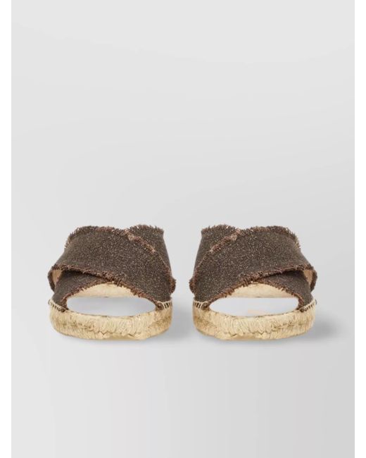 Castaner Brown Linen Sandals