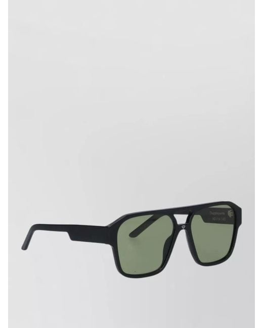 Facehide Green Sunglasses Dark Lenses Rectangular Frame Thick Temples