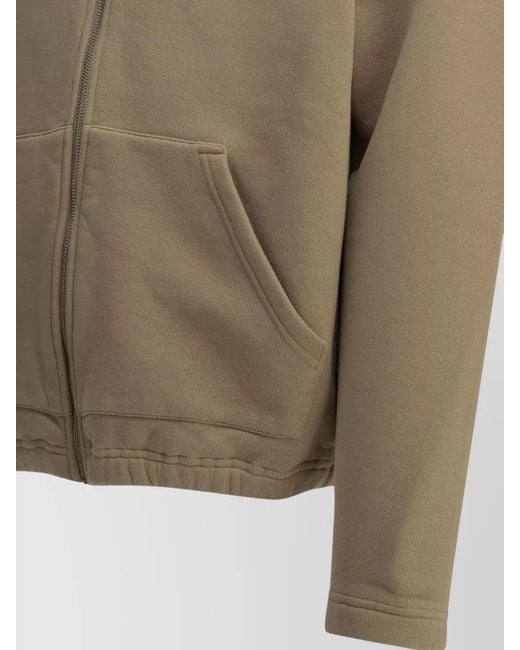 Autry Green Cotton Zip Up Hooded Jacket for men