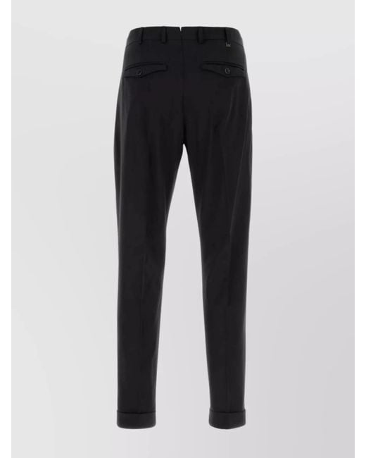 PT Torino Black Wool Tailored Trousers for men