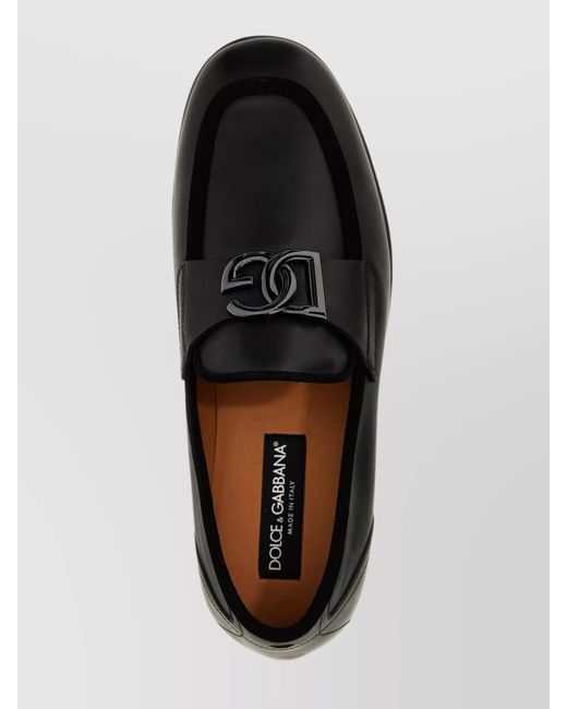 Dolce & Gabbana Black Leather Loafers for men