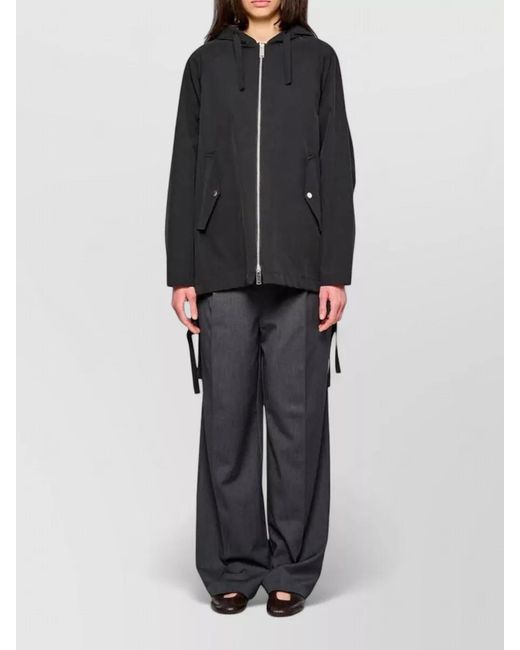 OOF WEAR Black Hooded Cape Coat Two Layer Design