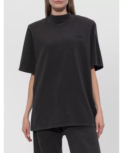 The Attico Black Cotton Turtleneck Short-Sleeve T-Shirt