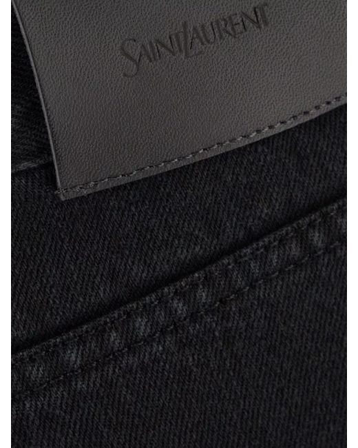Saint Laurent Black Denim Straight-Leg Trousers for men