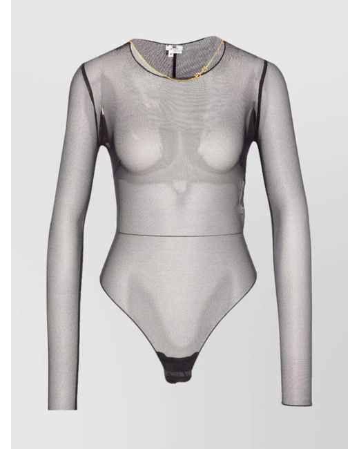 Elisabetta Franchi Gray Sleeveless Bodysuit
