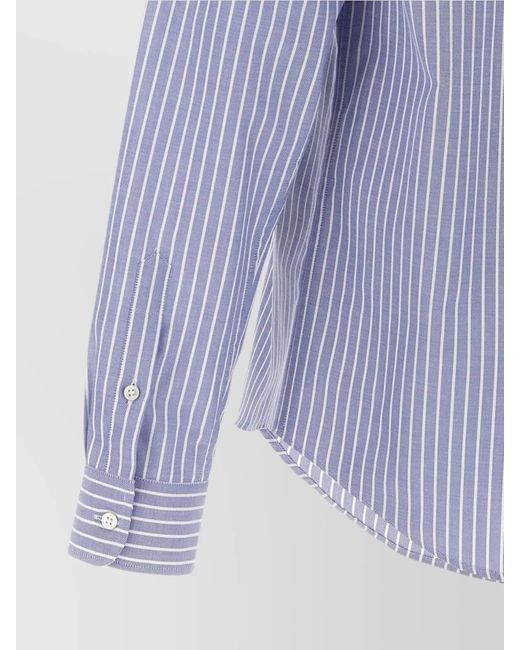 Valentino Garavani Blue Striped Cotton Shirt for men