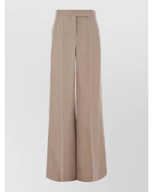 Max Mara Natural Organza Rasoio High Waist Wide Leg Pants