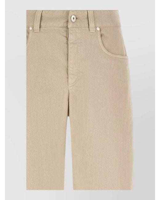 Brunello Cucinelli Natural Garment Dyed Wide Leg Jeans