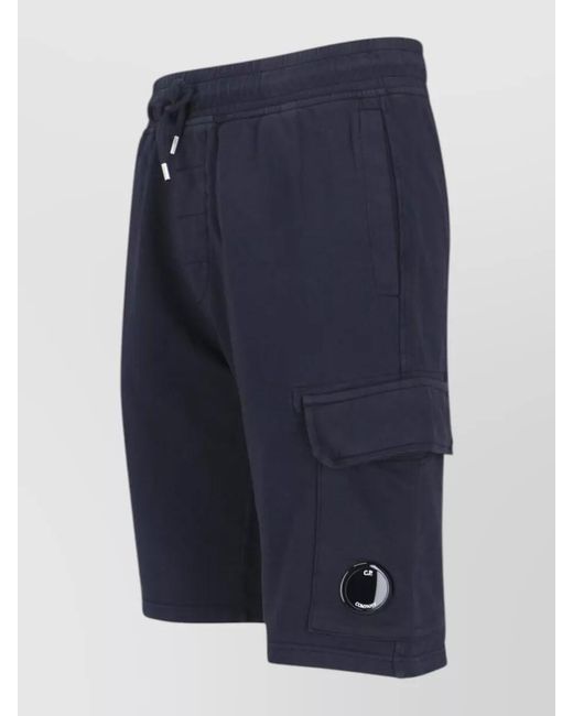 C P Company Blue Cotton Straight-Leg Bermuda Shorts for men