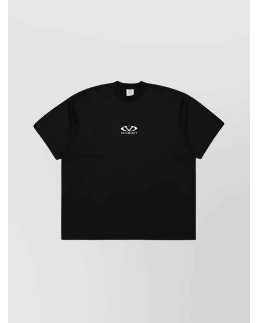 Vetements Black Crew Neck T-Shirt for men