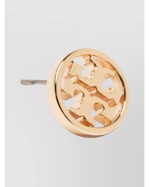 Tory Burch Metallic T-Double Pavé Gemstone Stud Earrings