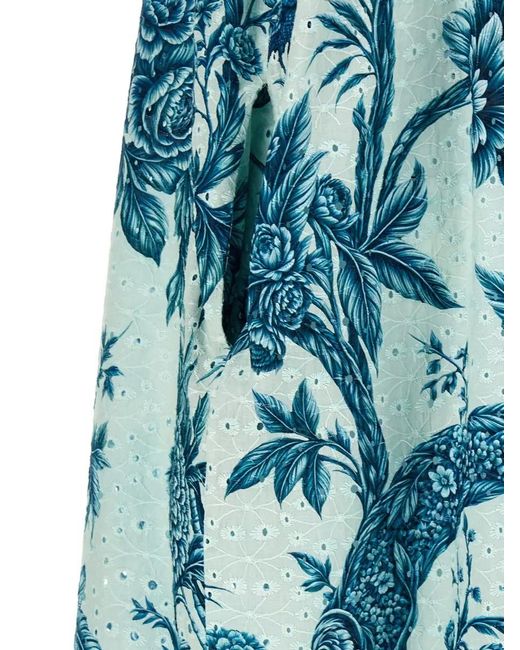 F.R.S For Restless Sleepers Blue Cotton Floral-Print Maxi Dress