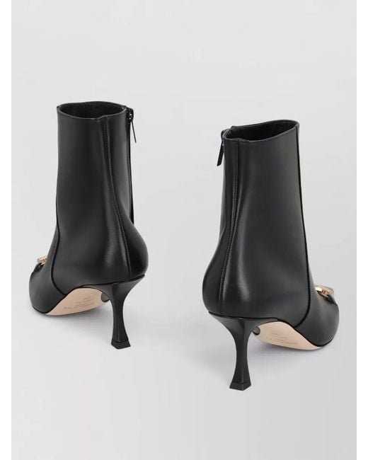 Jimmy Choo Black Ryker Leather Ankle Boots Pointed Toe Stiletto