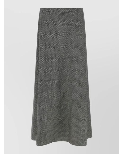 Alberta Ferretti Gray Chevron High Waist Flared Skirt Design